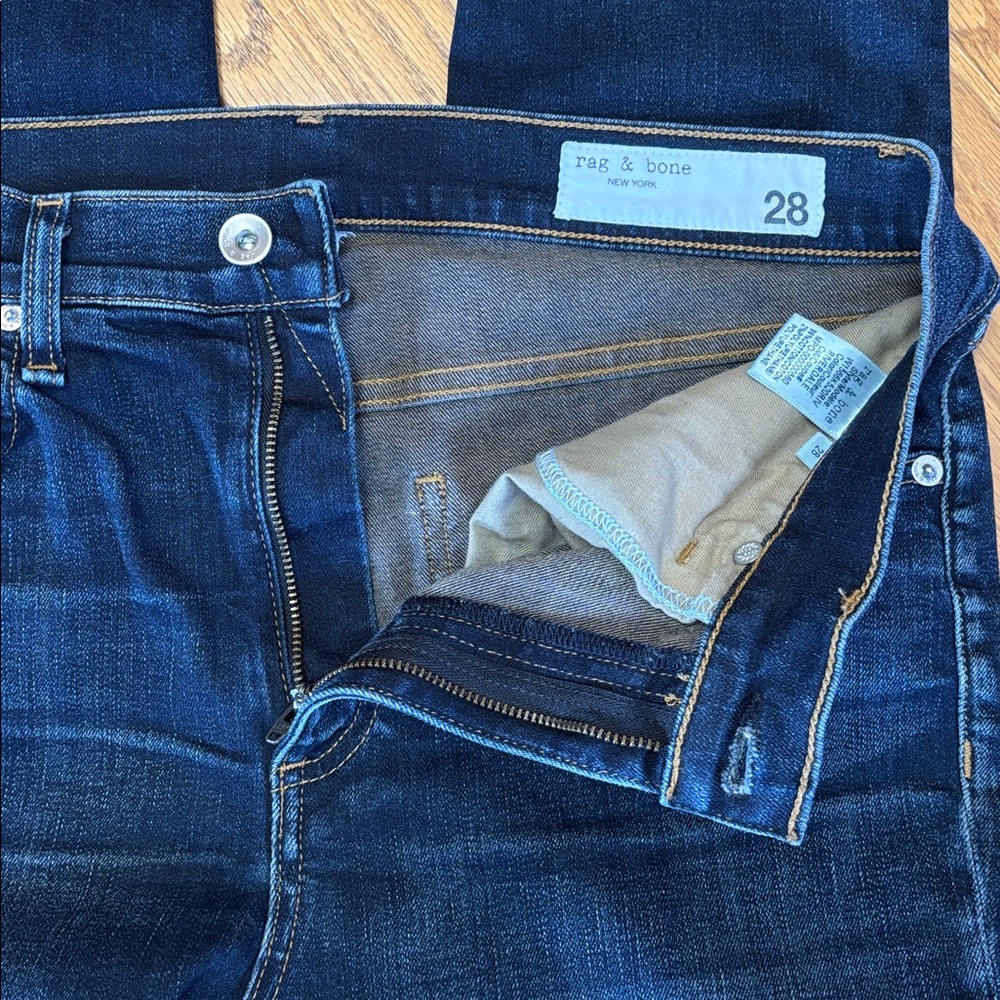 Rag & Bone Riverdale High Rise Ankle Skinny Dark Wash Blue Jeans Women’s Size 28 - Picture 12 of 15